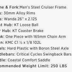 Retrospec Chatham Beach Cruiser 1-Speed 26" - Matte Pacific Blue 2022 -Aventon Shop 2l4NgC4cWrGAkm19AcWy8KtZU 4