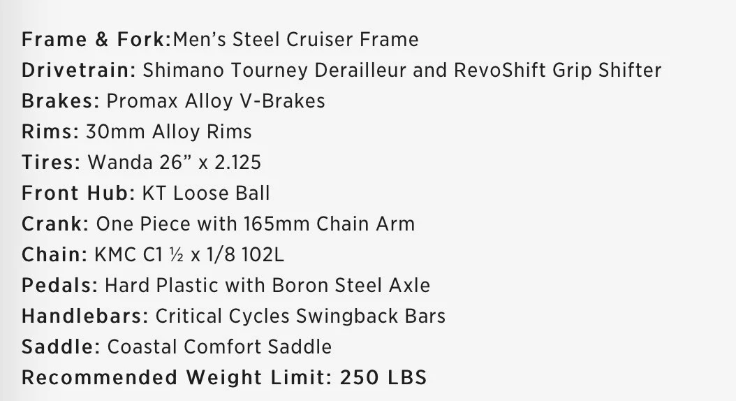 Retrospec Chatham Beach Cruiser 7-Speed 26" - Matte Pacific Blue 2022 7 Retrospec Chatham Beach Cruiser 7-Speed 26" - Matte Pacific Blue 2022 - Image 5